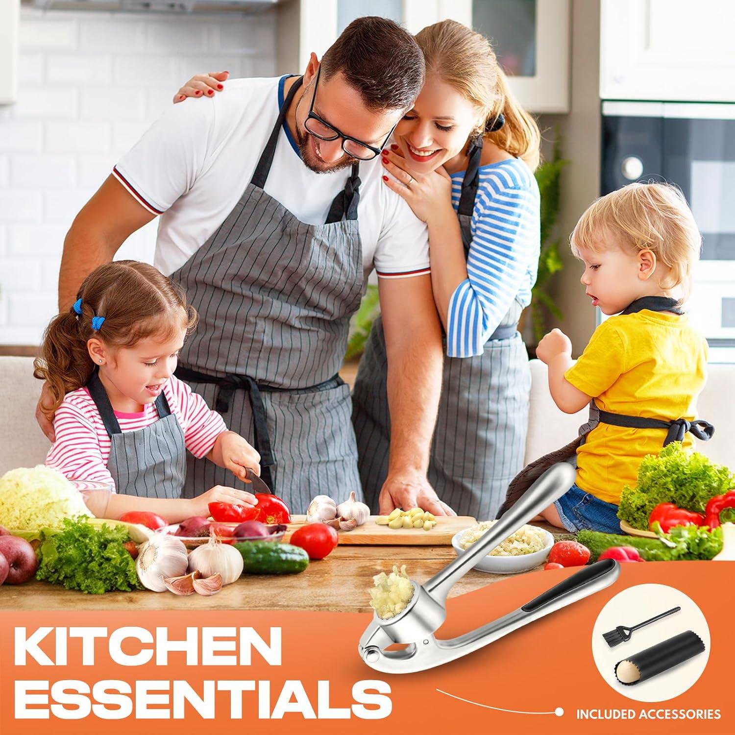 Prensa de Ajo SRISE de Zinc Apta para Lavavajillas Mate