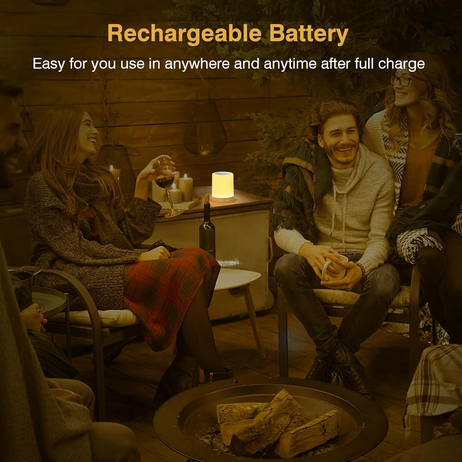 Luz Nocturna Táctil UNIFUN con Batería Recargable 2800K-3100K