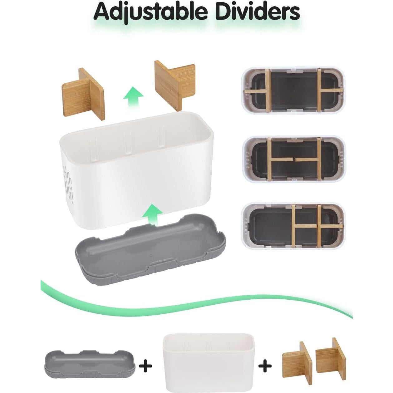 Soporte de Bambú para Cepillos de Dientes GFWARE Blanco