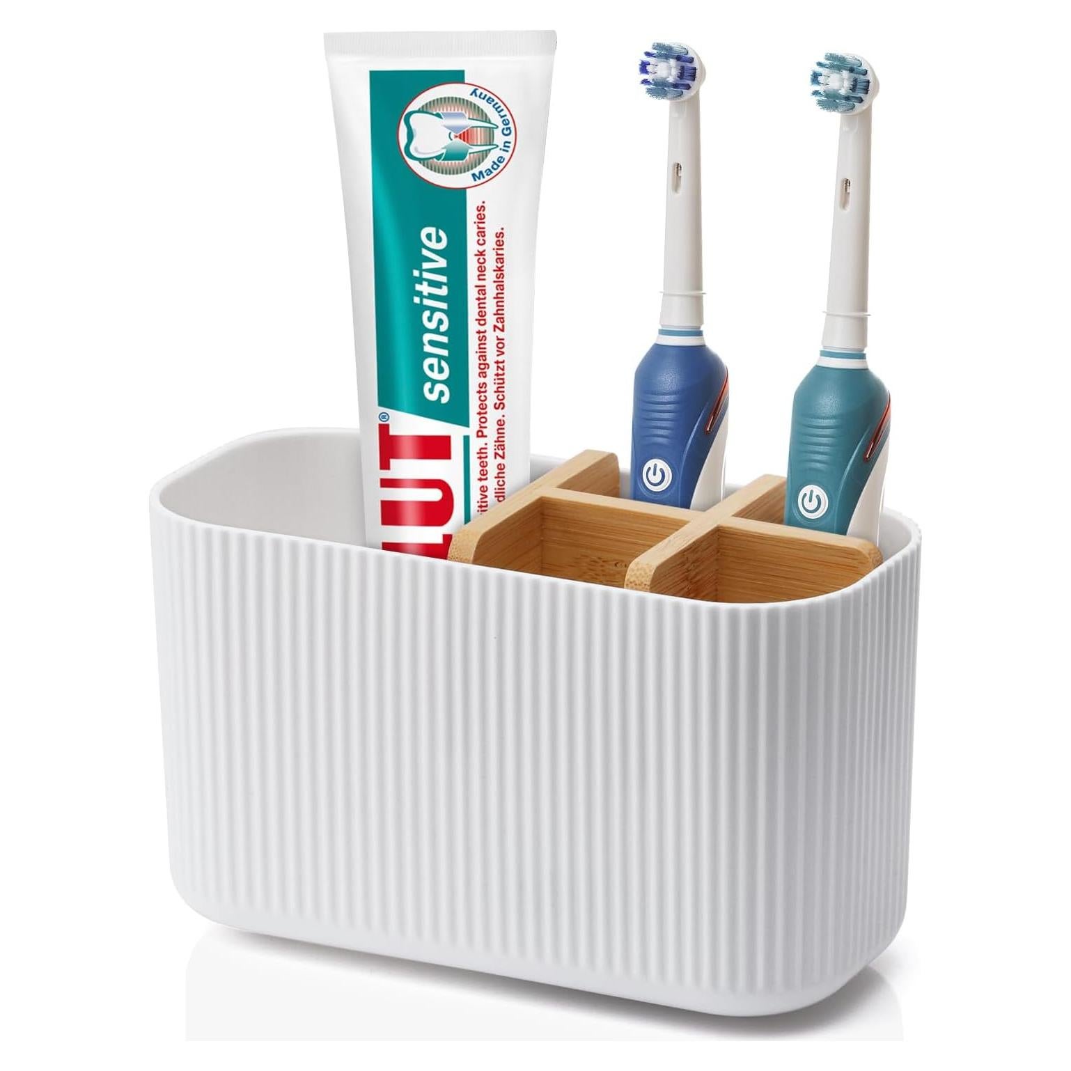 Soporte de Cepillo de Dientes Blanco GFWARE con 5 Compartimentos