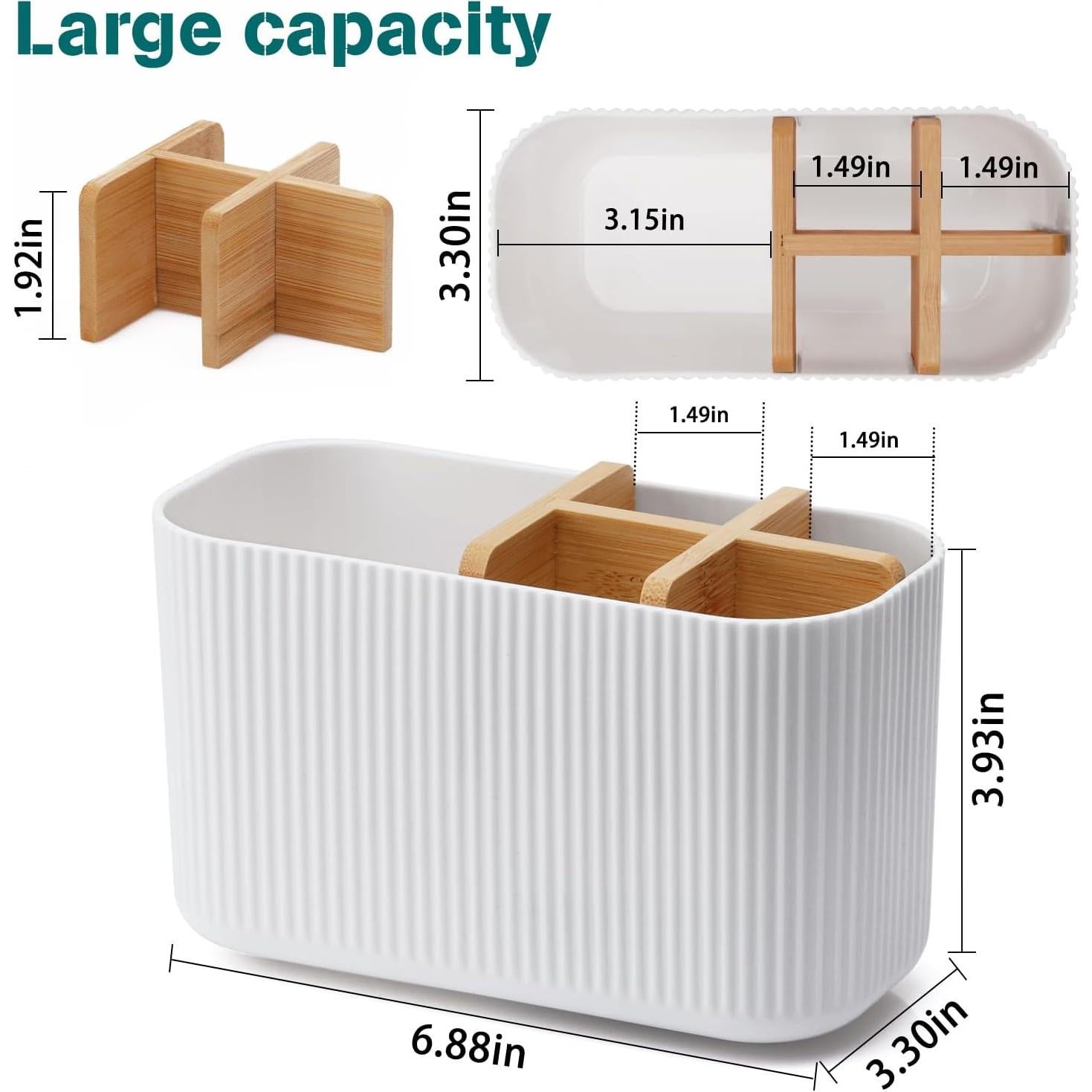 Soporte de Cepillo de Dientes Blanco GFWARE con 5 Compartimentos