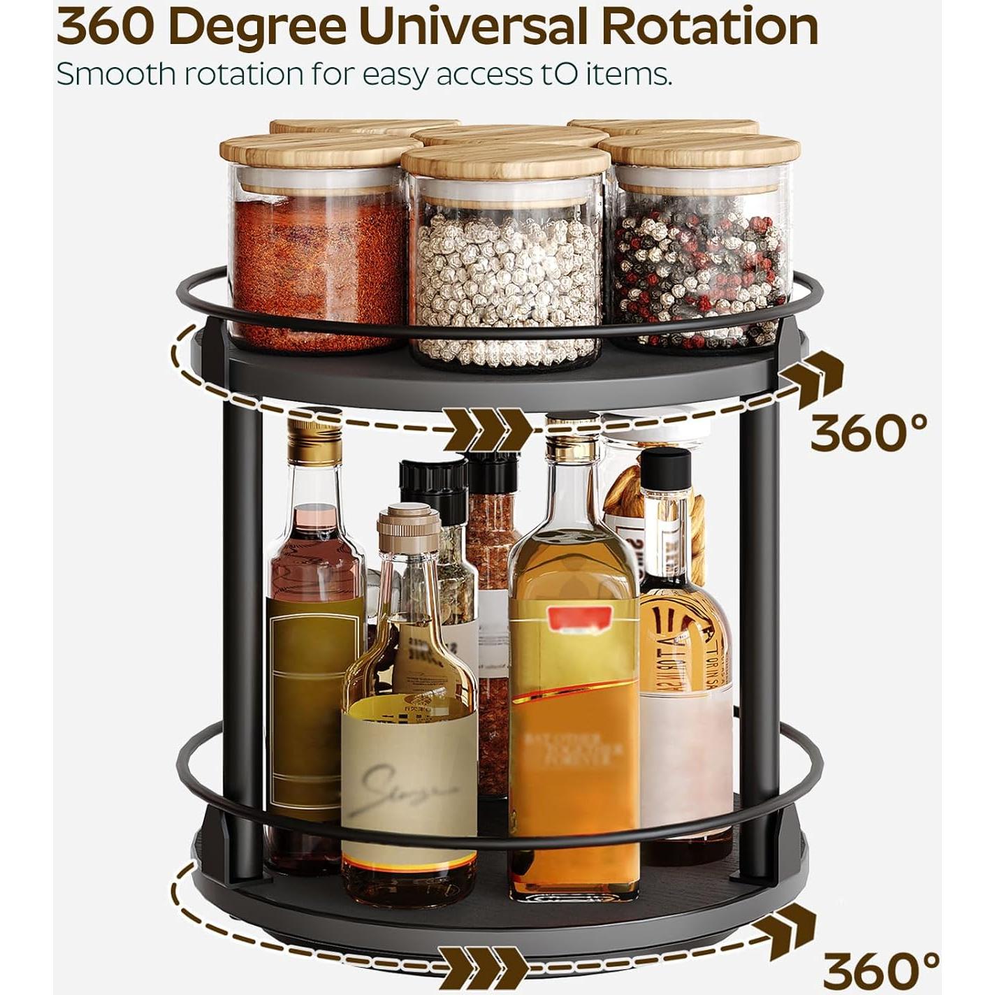 Organizador de Especias Rotatorio YATINEY SR22BK 2 Niveles Negro