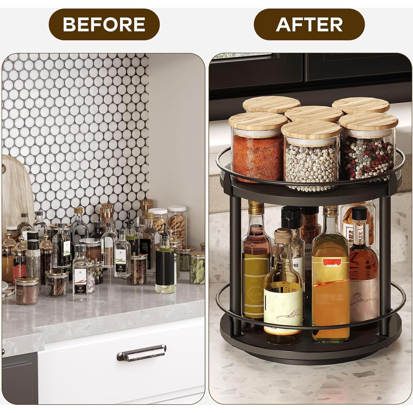 Organizador de Especias Rotatorio YATINEY SR22BK 2 Niveles Negro