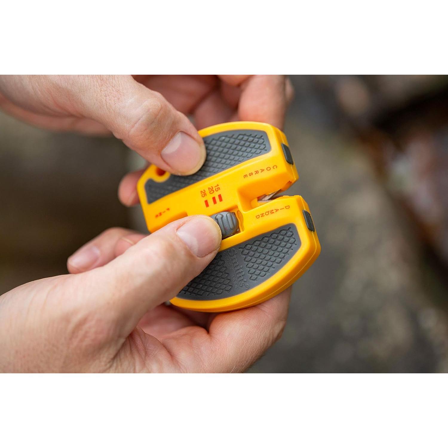 Afilador de cuchillos Smith's 50917 2 pasos portátil amarillo