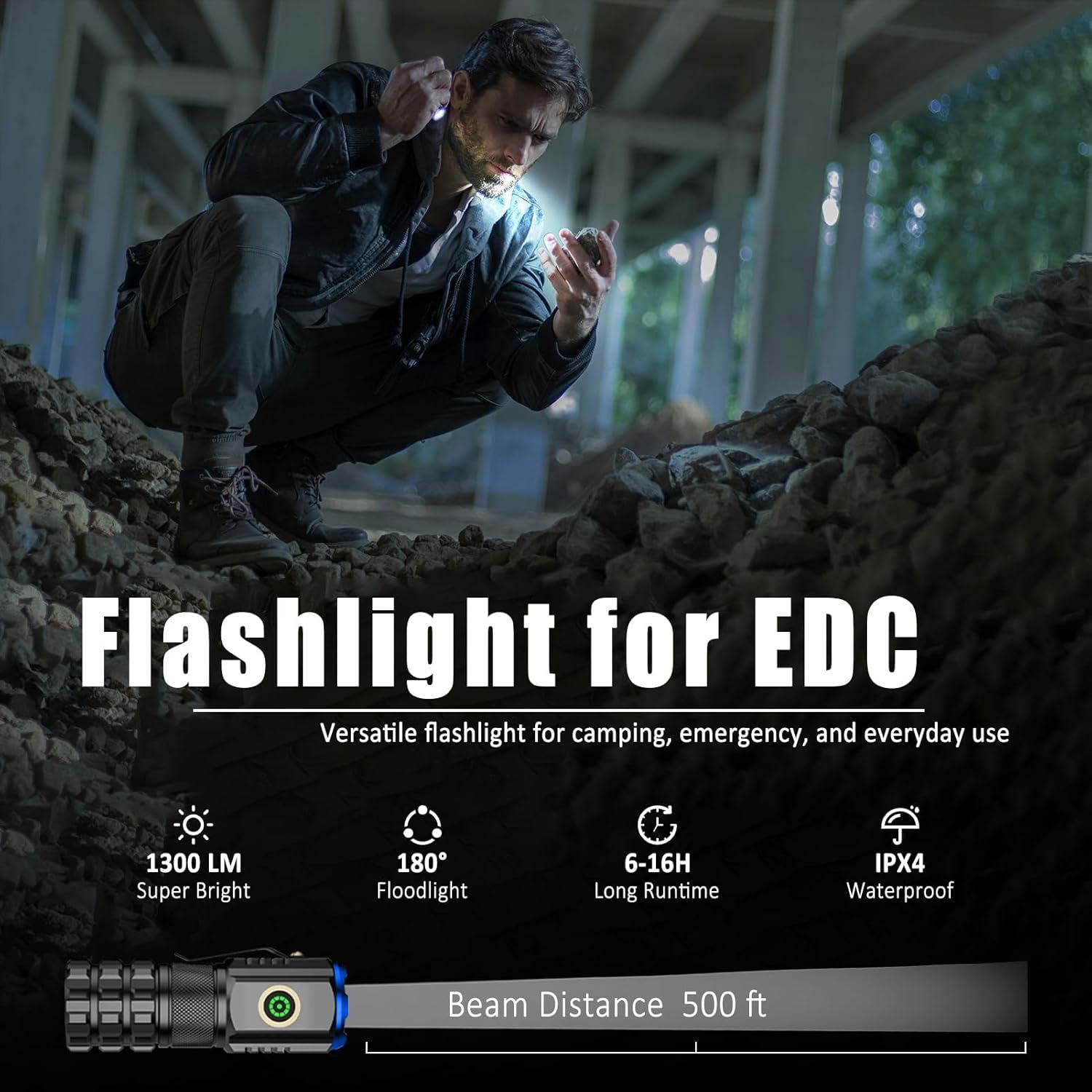 Linterna LED Mini Portátil XTAUTO 1300lm Recargable USB-C