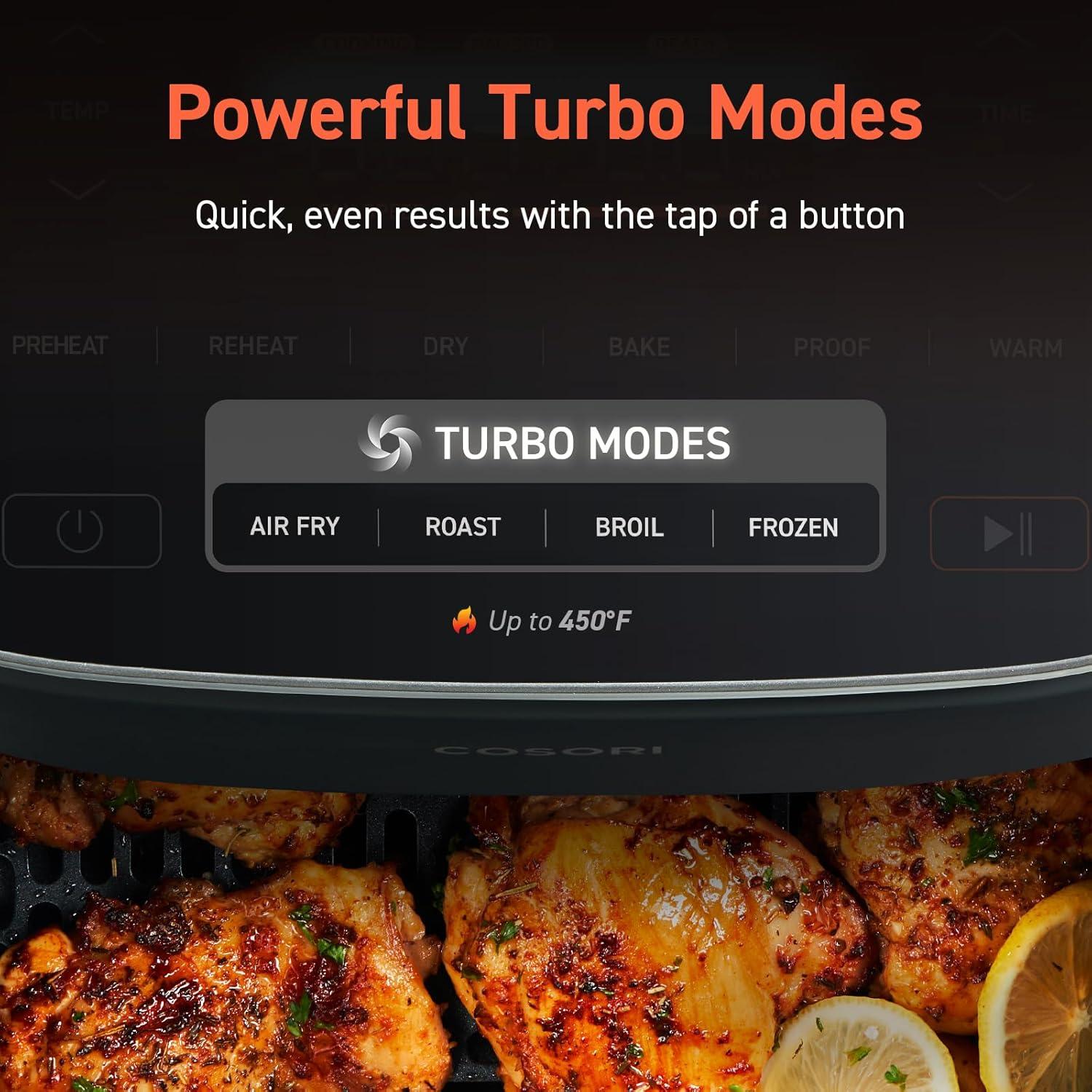 Freidora de Aire COSORI TurboBlaze 6QT 5.7L Gris 1725W