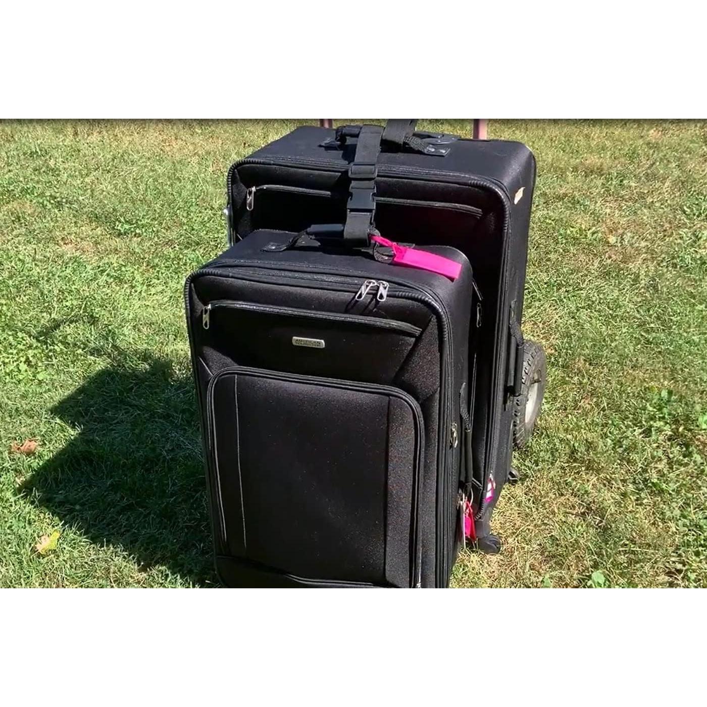 Correas de Equipaje Ajustables Ajmyonsp 2Pcs Negro 63.5-114.3cm