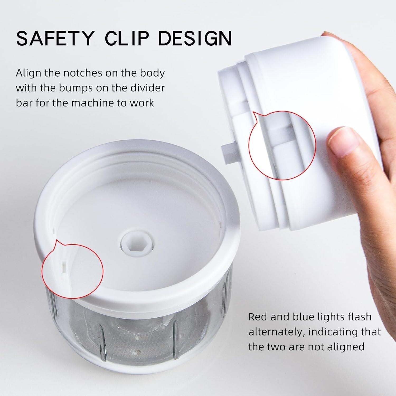 Picador de Ajo Eléctrico Trimevachi 300ml Portátil con Divisor