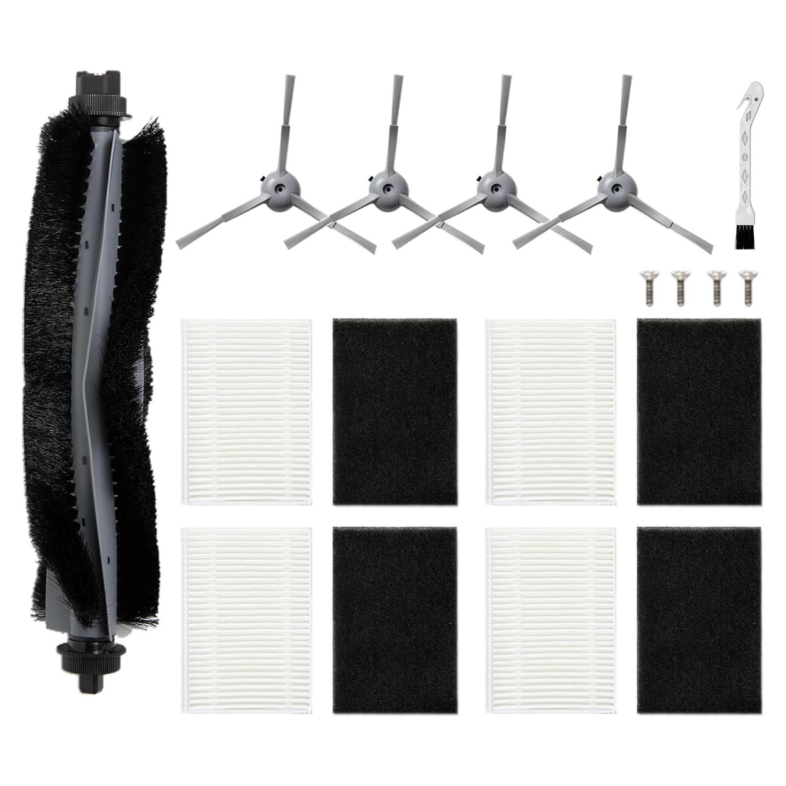 Piezas de Repuesto DovLazm para Robot Aspirador Eufy L60/L50 - 1 Cepillo Rodante, 4 Filtros y 4 Cepillos Laterales
