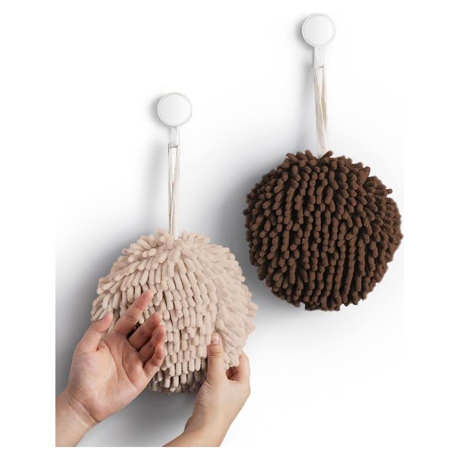 Toallas de Mano Sophie & Panda - Juego de 2 Crema y Marrón