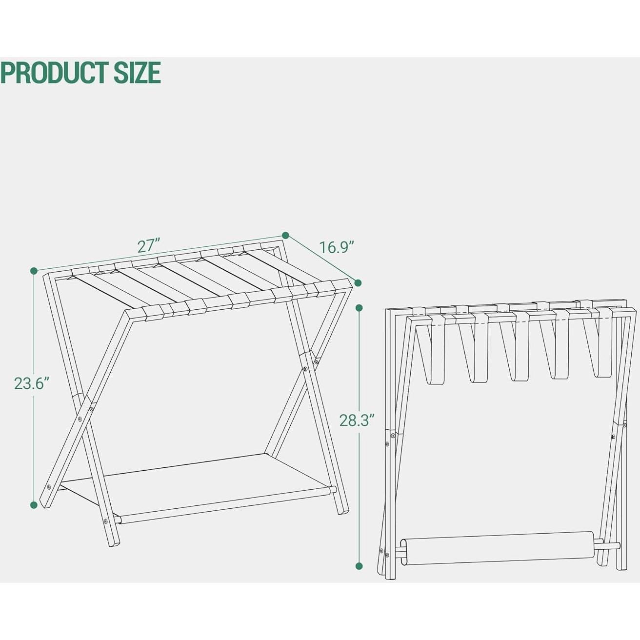 Soporte de Equipaje Plegable Hzuaneri 70 kg Greige