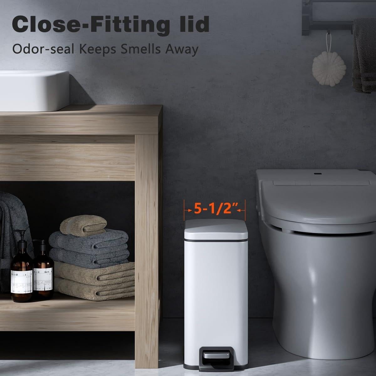 Bote de Basura Slim Veelesa 6 Litros Acero Inoxidable Tapa Suave