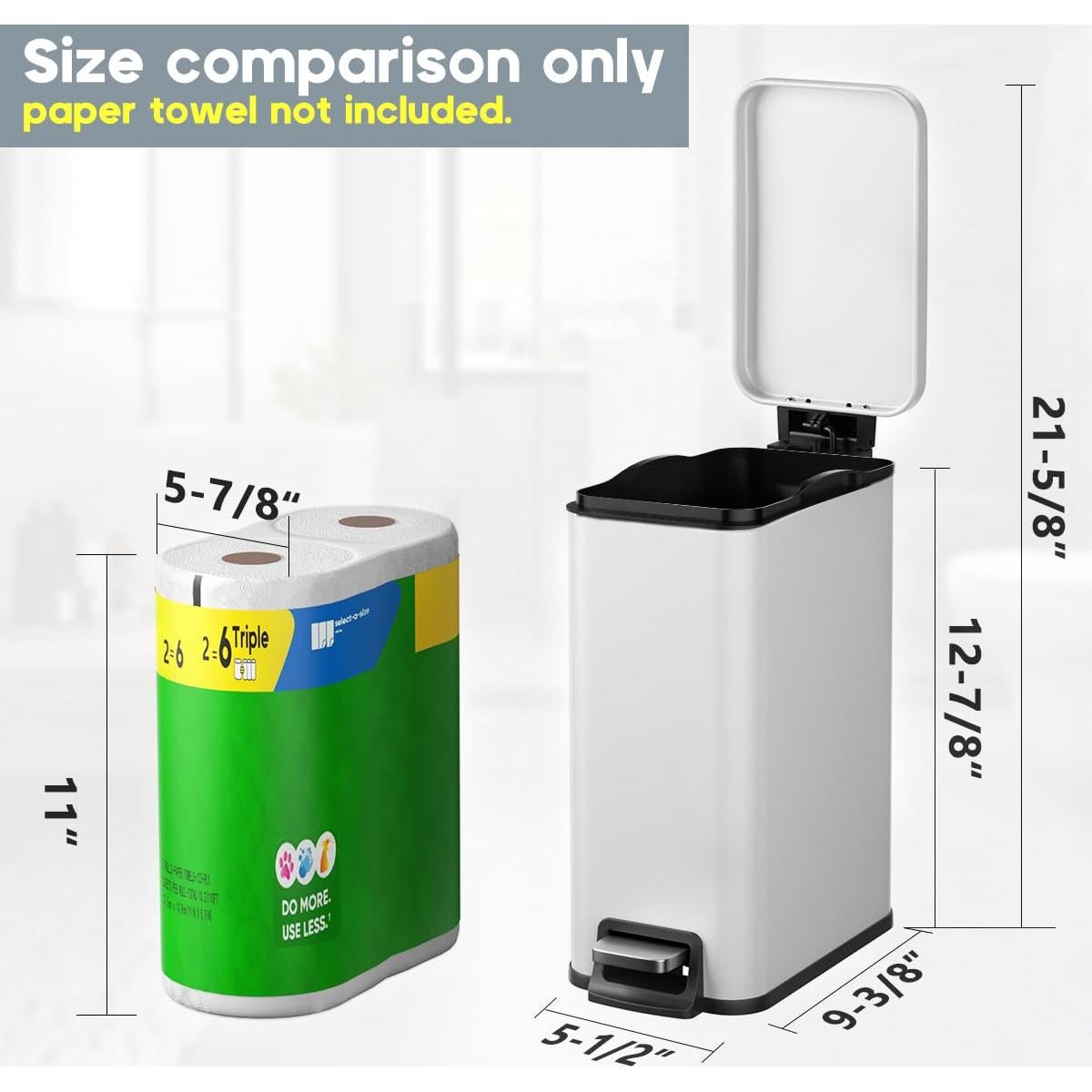 Bote de Basura Slim Veelesa 6 Litros Acero Inoxidable Tapa Suave