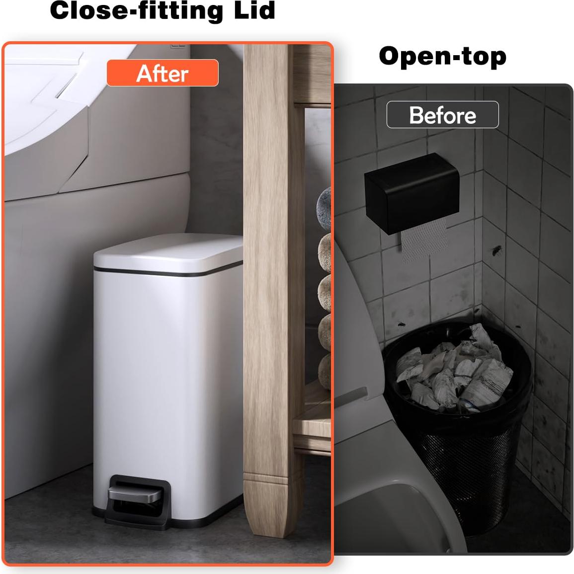 Bote de Basura Slim Veelesa 6 Litros Acero Inoxidable Tapa Suave