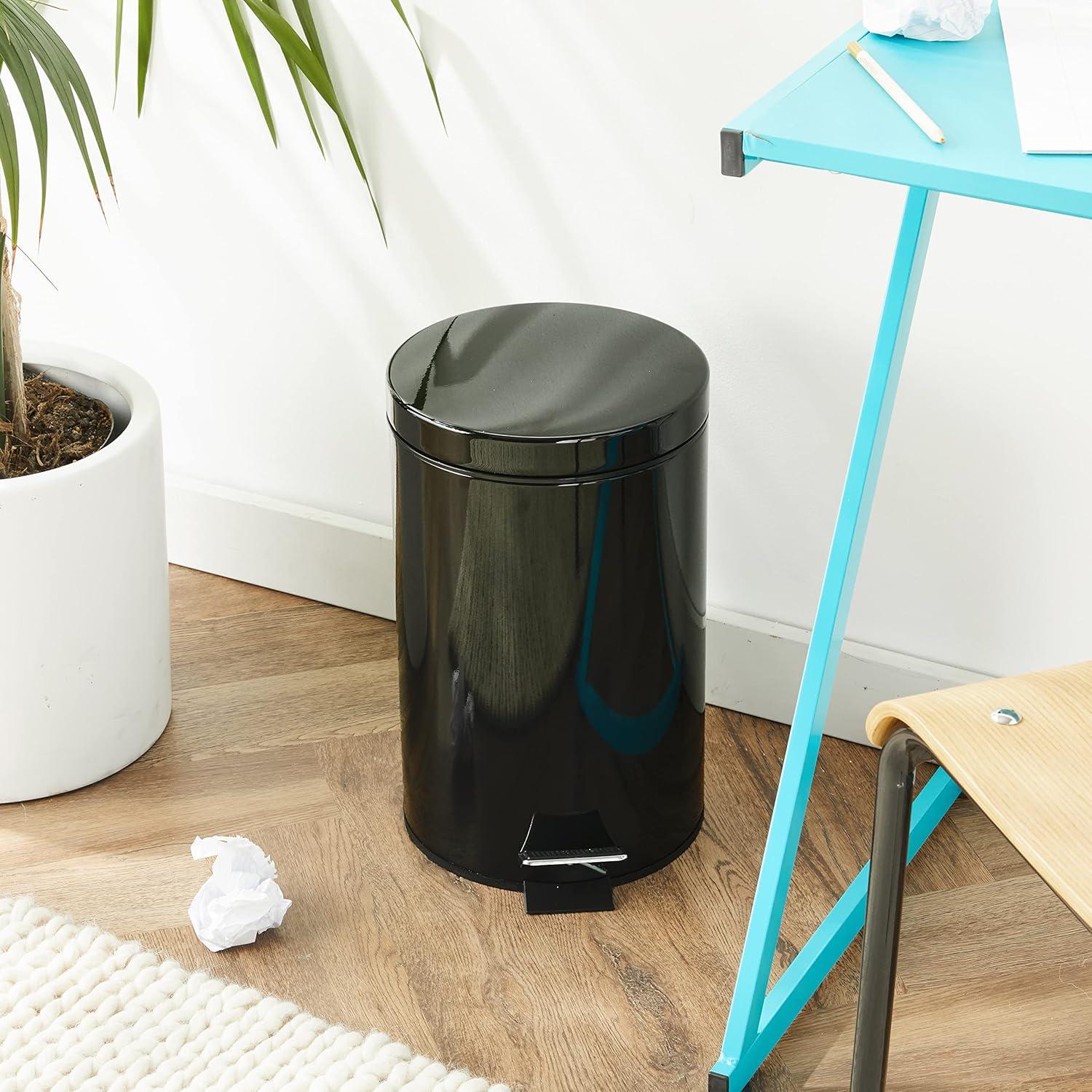 Basurero de Pedal Honey-Can-Do 12L Acero Negro