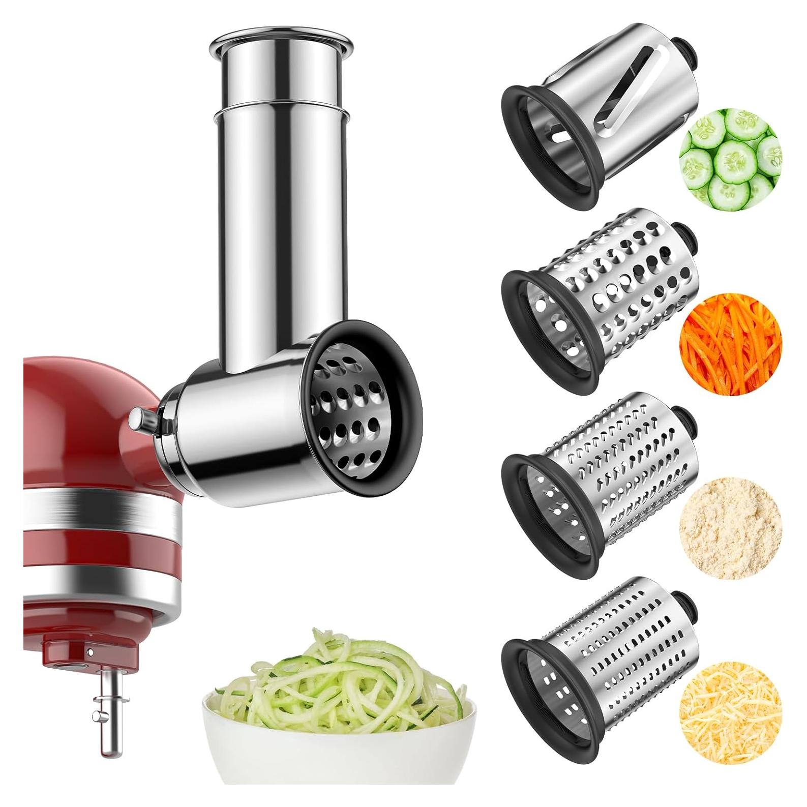 Rallador y Rebanador Hozodo para Batidora KitchenAid 4 Cuchillas