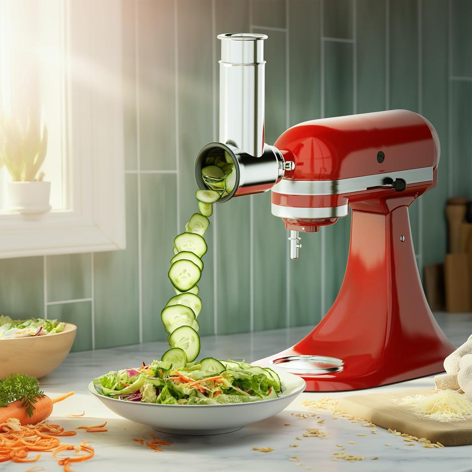 Rallador y Rebanador Hozodo para Batidora KitchenAid 4 Cuchillas