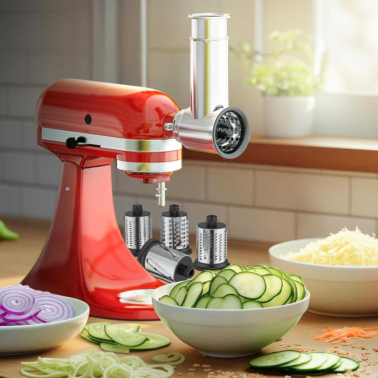 Rallador y Rebanador Hozodo para Batidora KitchenAid 4 Cuchillas