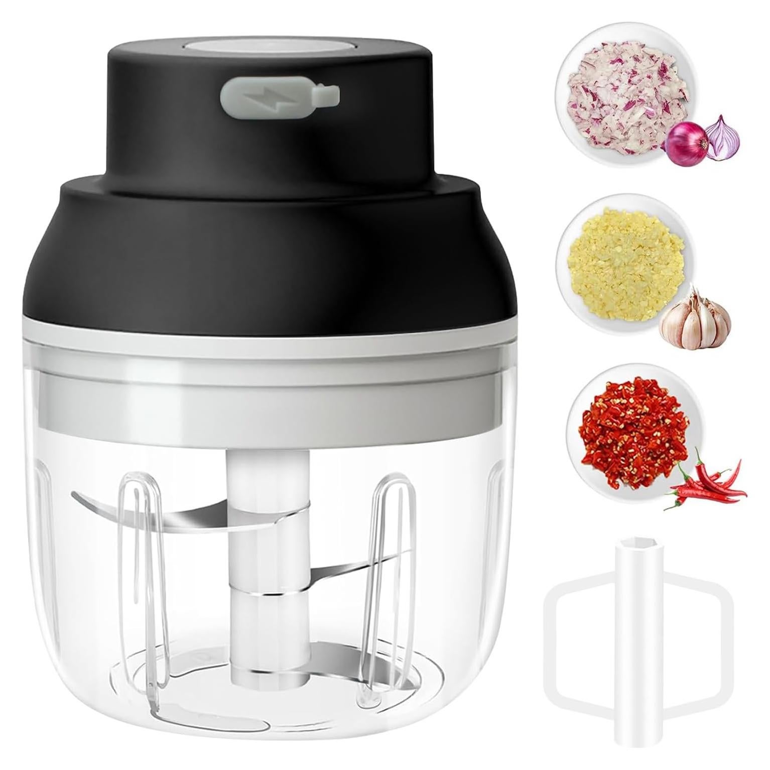 Picador de Ajo Eléctrico Hviww 250ML 2 en 1 Portátil