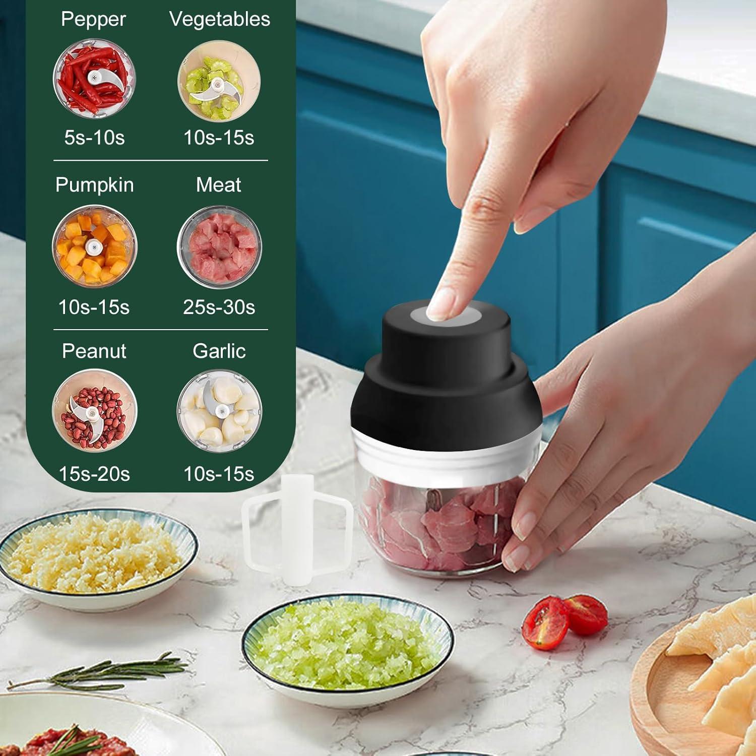 Picador de Ajo Eléctrico Hviww 250ML 2 en 1 Portátil