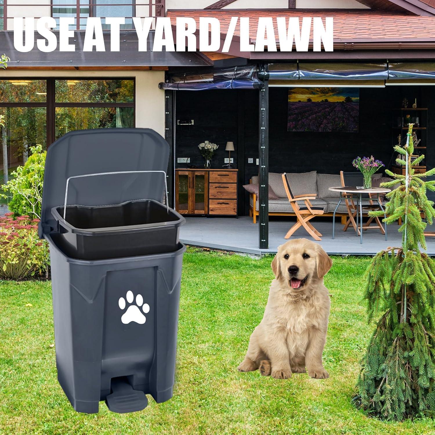 Cubo de Basura para Excremento de Perro Tebiete 15L con Pedal