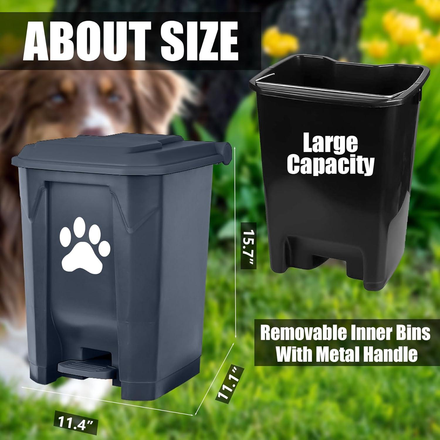 Cubo de Basura para Excremento de Perro Tebiete 15L con Pedal