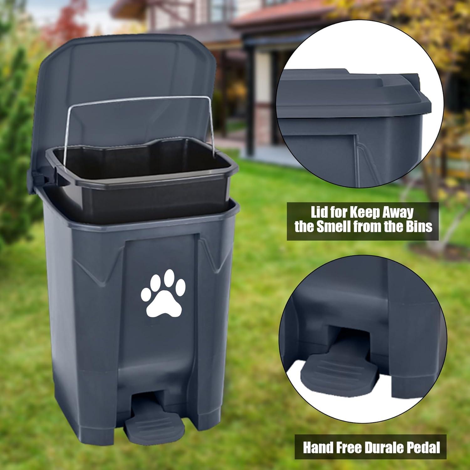 Cubo de Basura para Excremento de Perro Tebiete 15L con Pedal