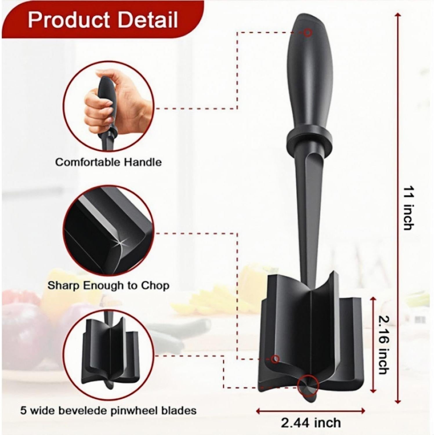 Picador de Carne Febvao 1 Pcs Nylon Ergonomico