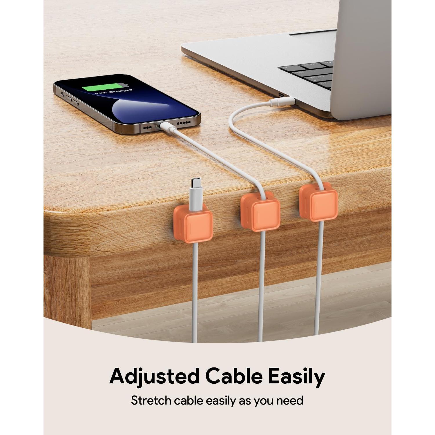 Organizadores de Cables Magnéticos Costop - Paquete de 8 Naranja