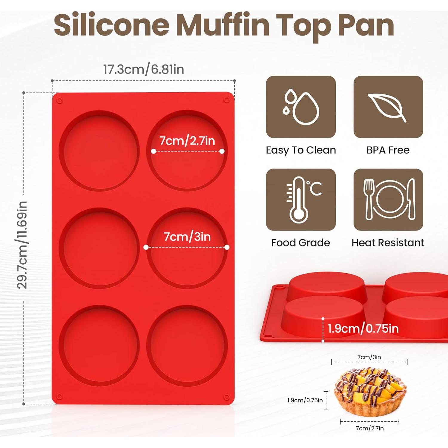 Moldes de Silicona para Huevos Redfly 2 Pcs 7.62 cm Antiadherentes