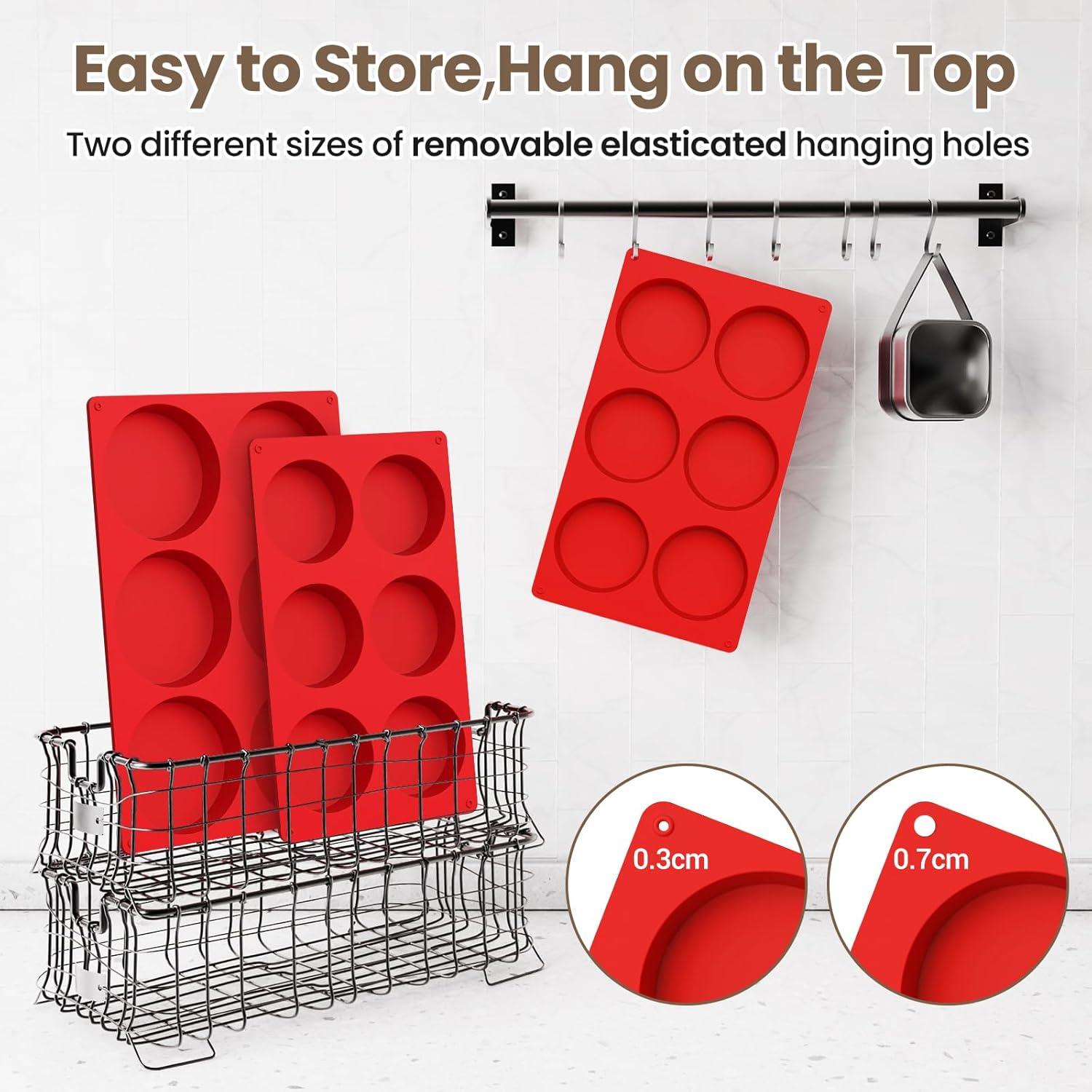 Moldes de Silicona para Huevos Redfly 2 Pcs 7.62 cm Antiadherentes