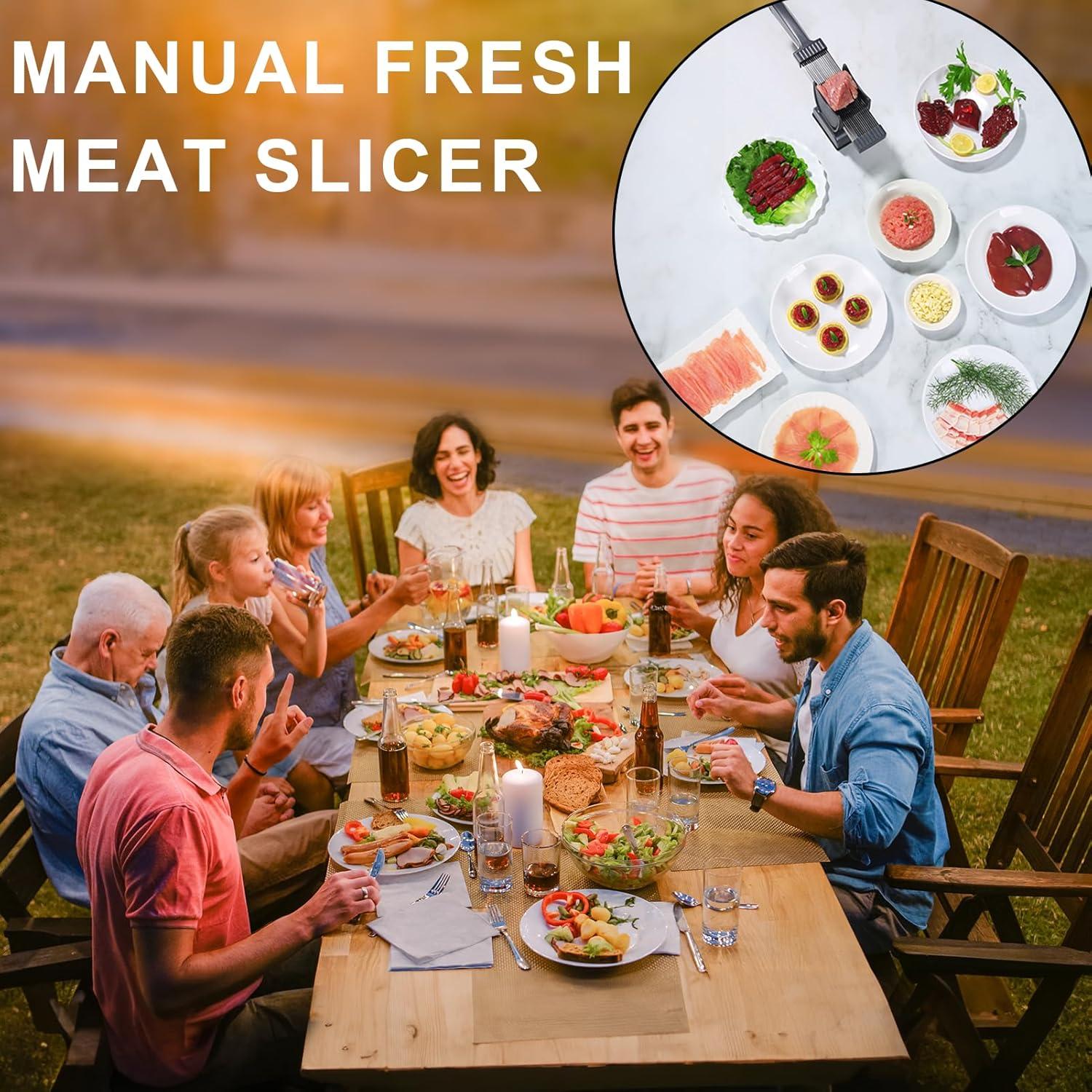 Cortadora de Carne Jonscook MS001 Manual 17 Cuchillas Gris