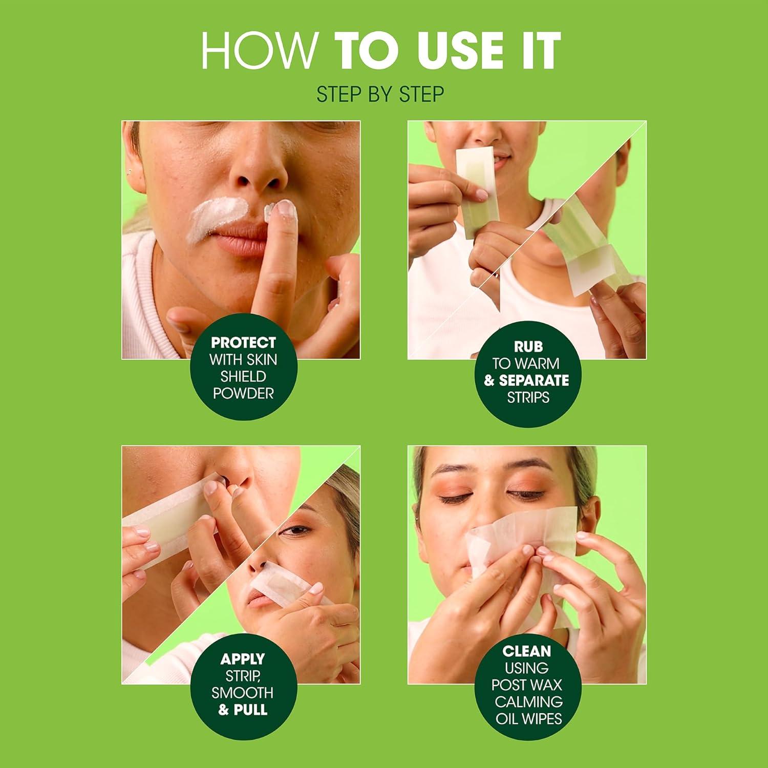 Cintas de Cera Facial Nad's - Hipoalergénicas - 20 Cintas