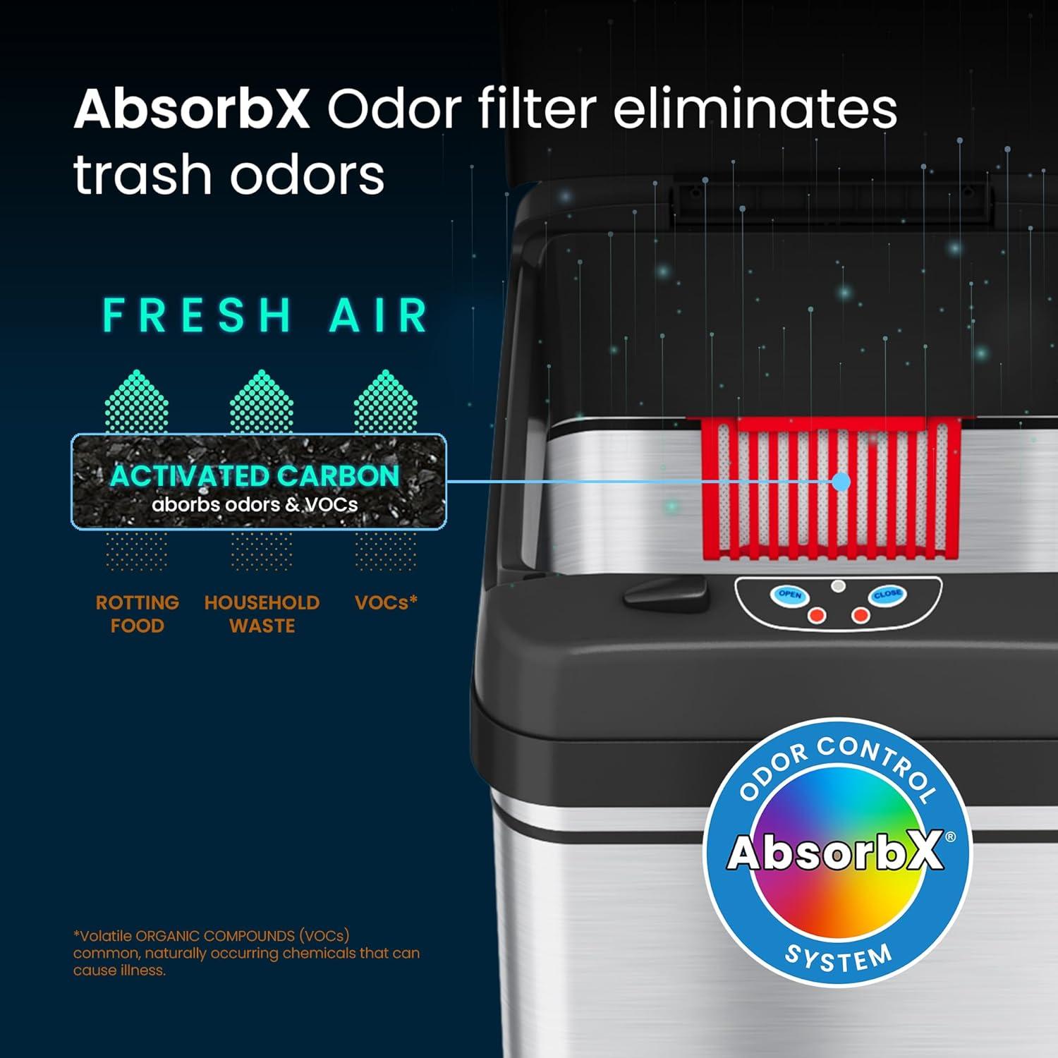 Basurero Automático iTouchless 13 Galones Acero Inoxidable