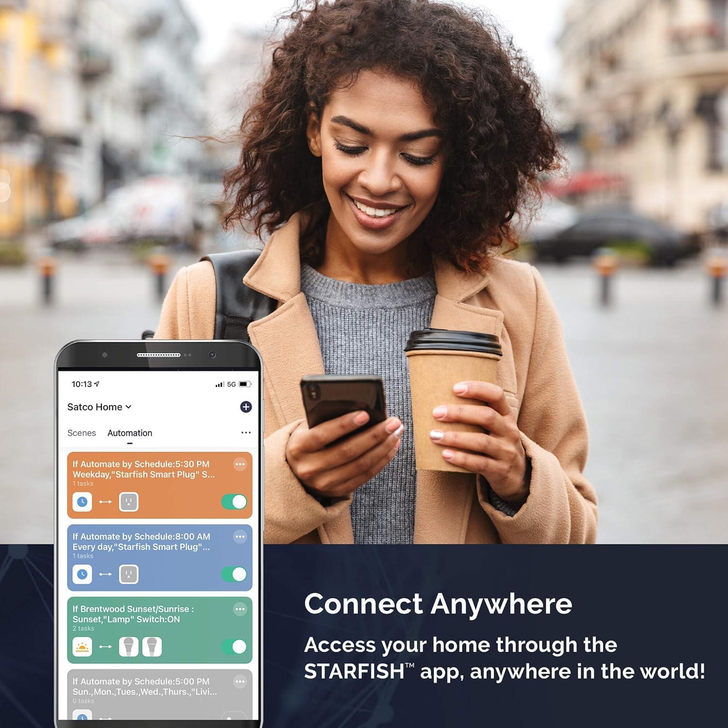 Enchufe Inteligente WiFi Satco S11266 ON/OFF, Blanco