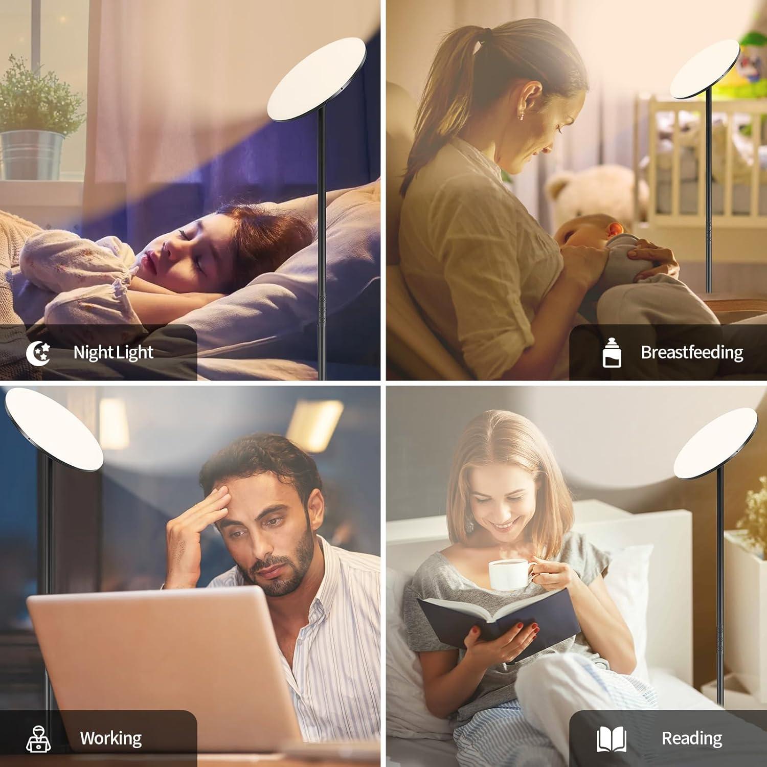 Lámpara de Pie LED Yikuneng 36W 3600LM Control Remoto