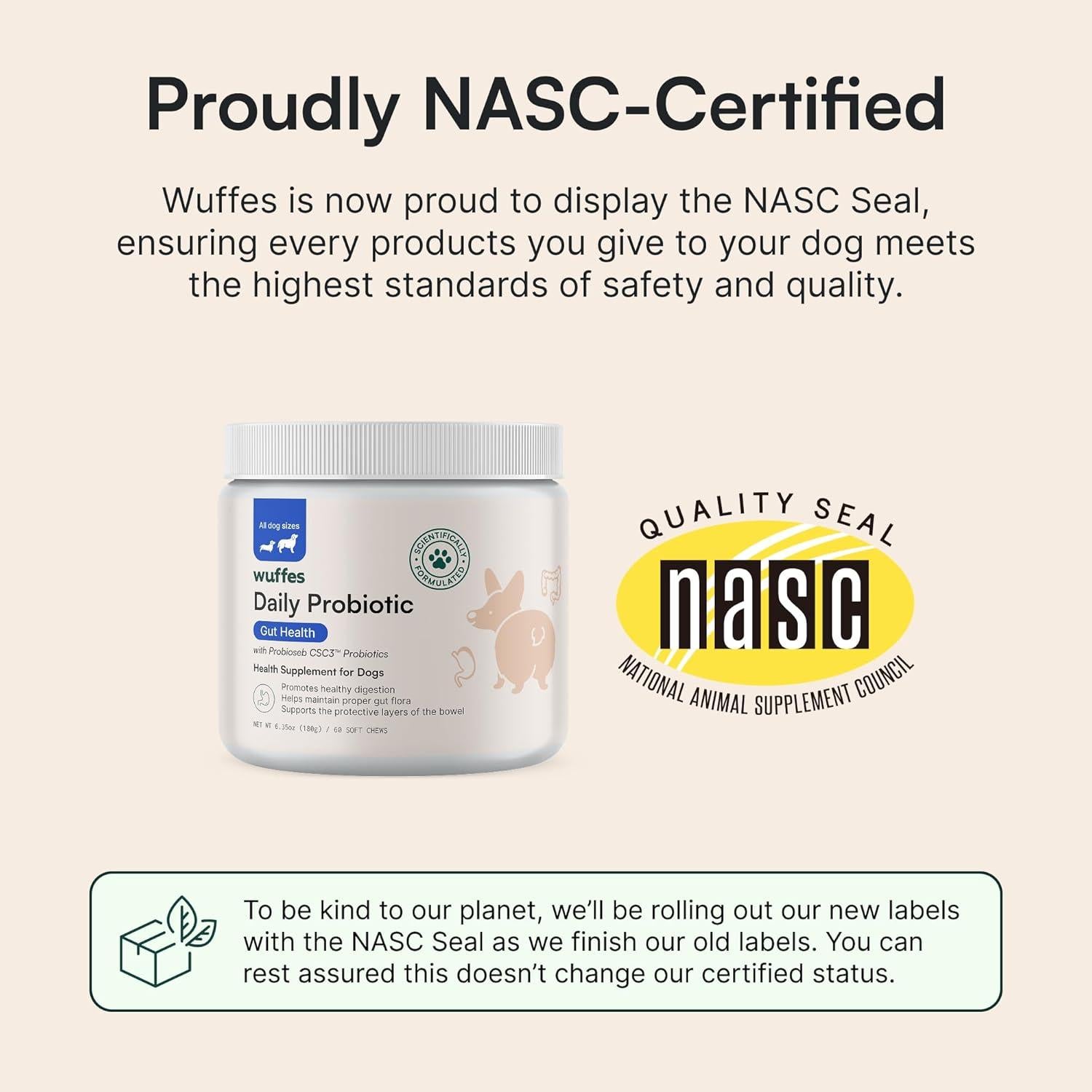 Probiotico Diario Wuffes para Perros 60 Masticables Suaves