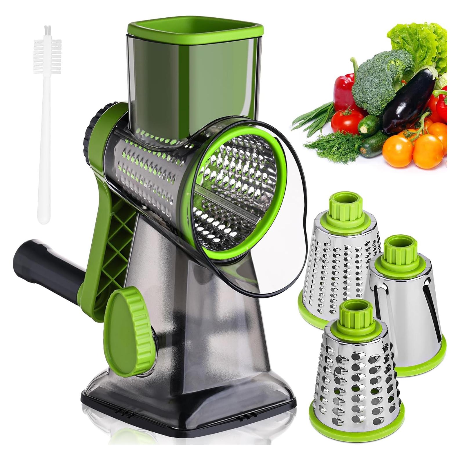 Rallador de Queso HANSGO 3 en 1 Verde con Cuchillas