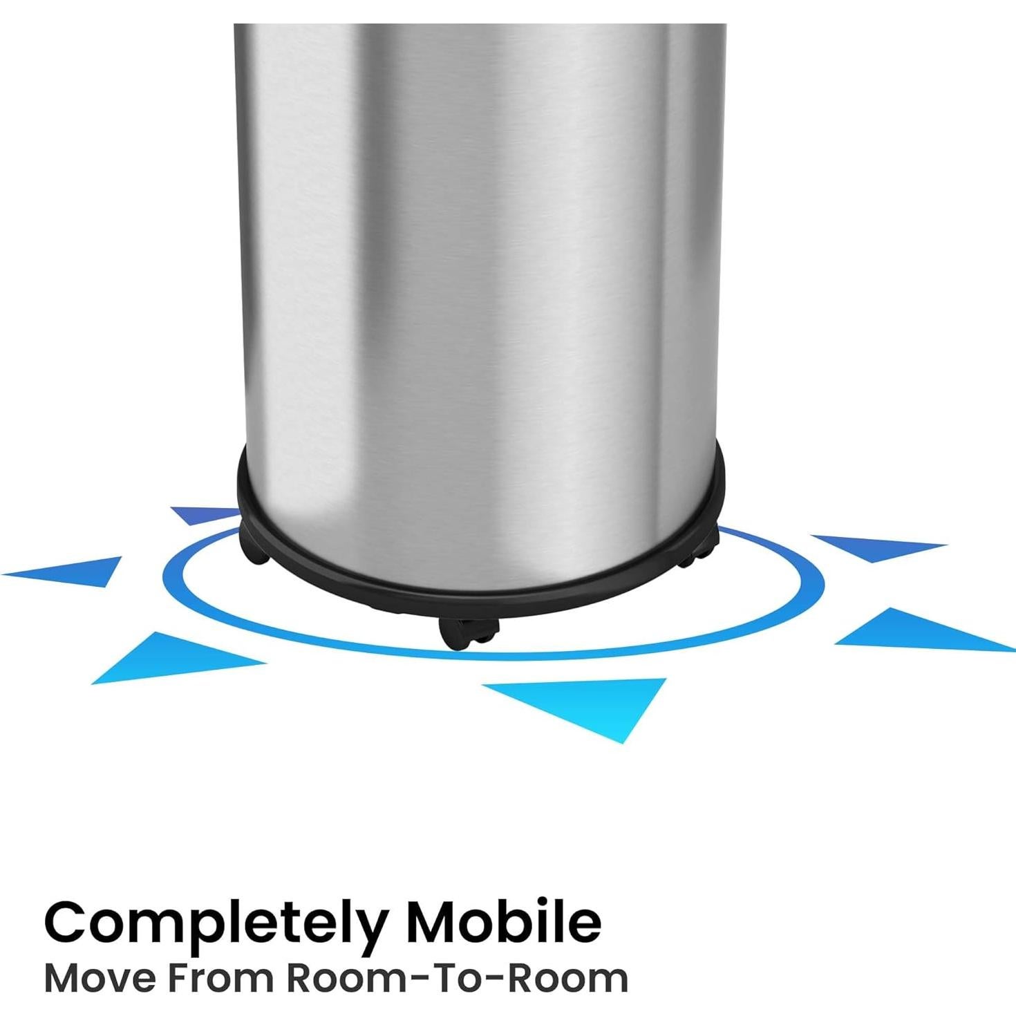 Contenedor Basura iTouchless 60L Acero Inoxidable con Ruedas