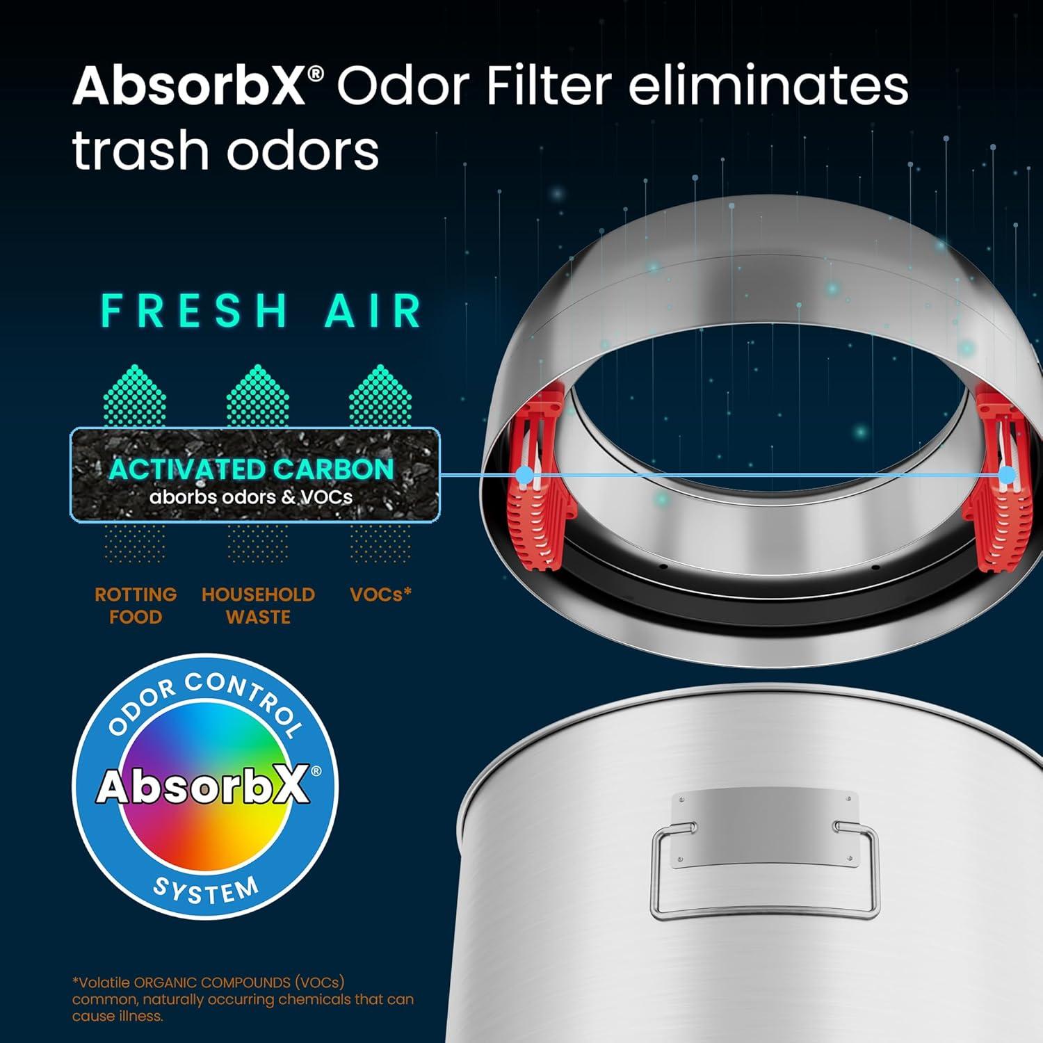 Contenedor Basura iTouchless 60L Acero Inoxidable con Ruedas