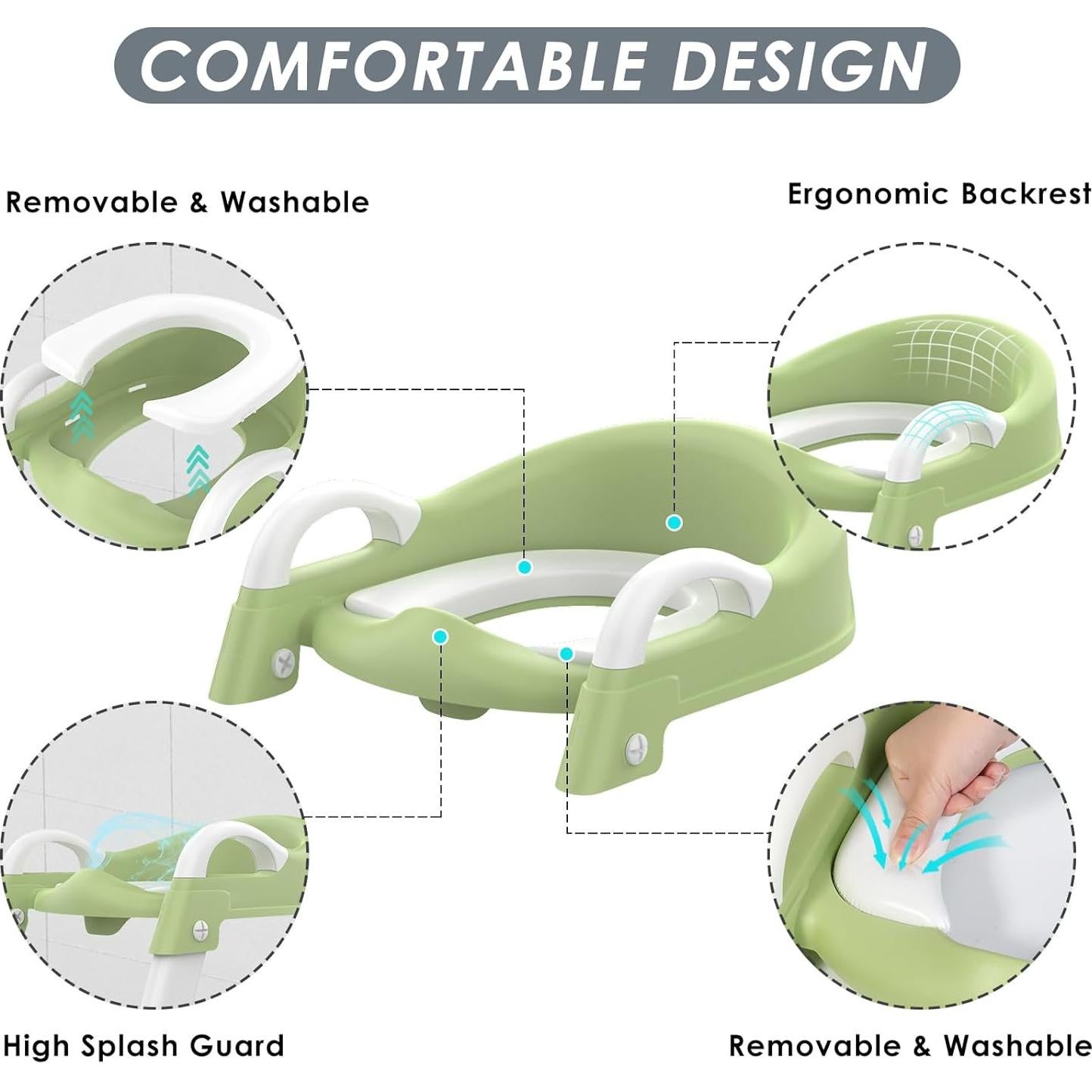 Asiento de Entrenamiento para Baño YT-808 Verde Ajustable