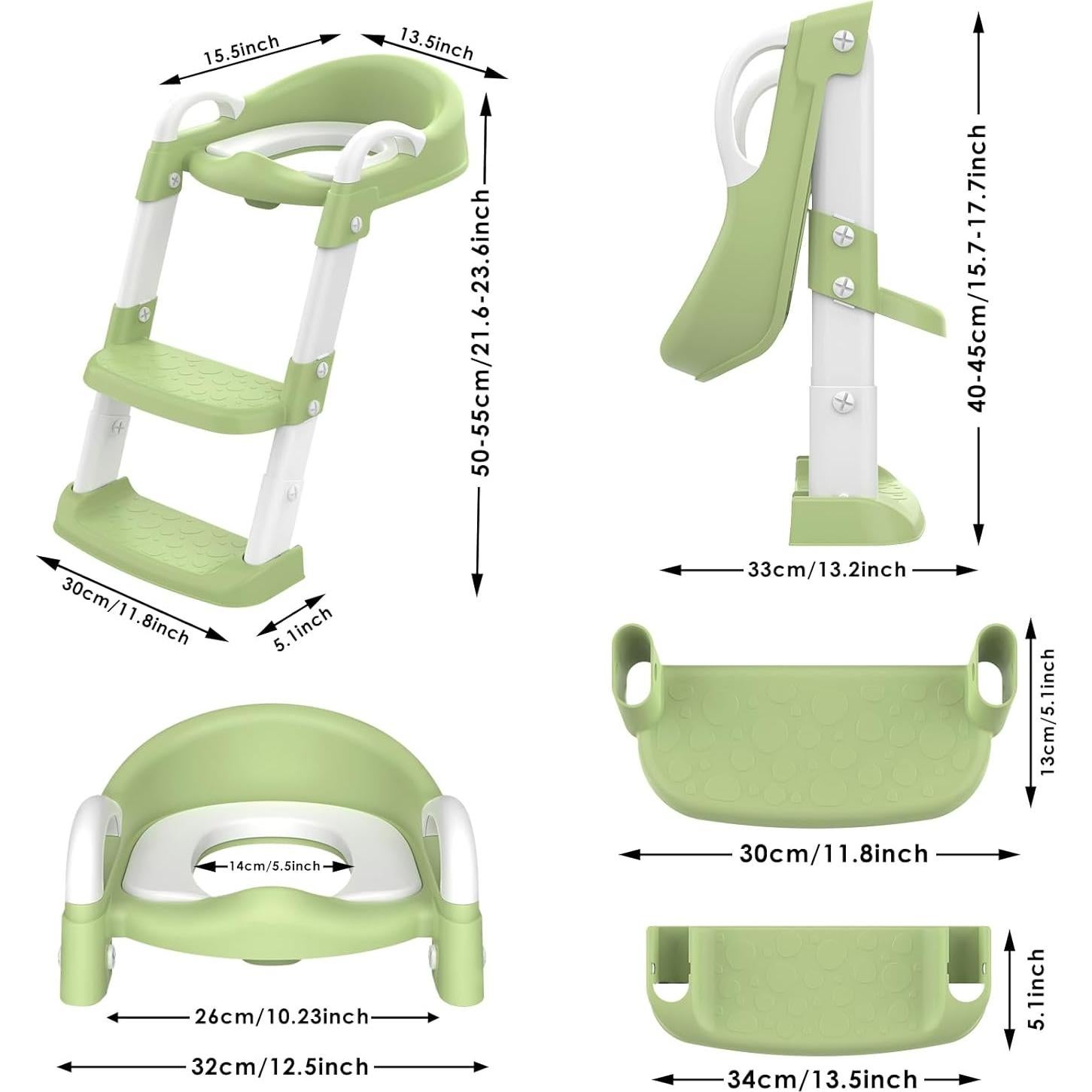Asiento de Entrenamiento para Baño YT-808 Verde Ajustable
