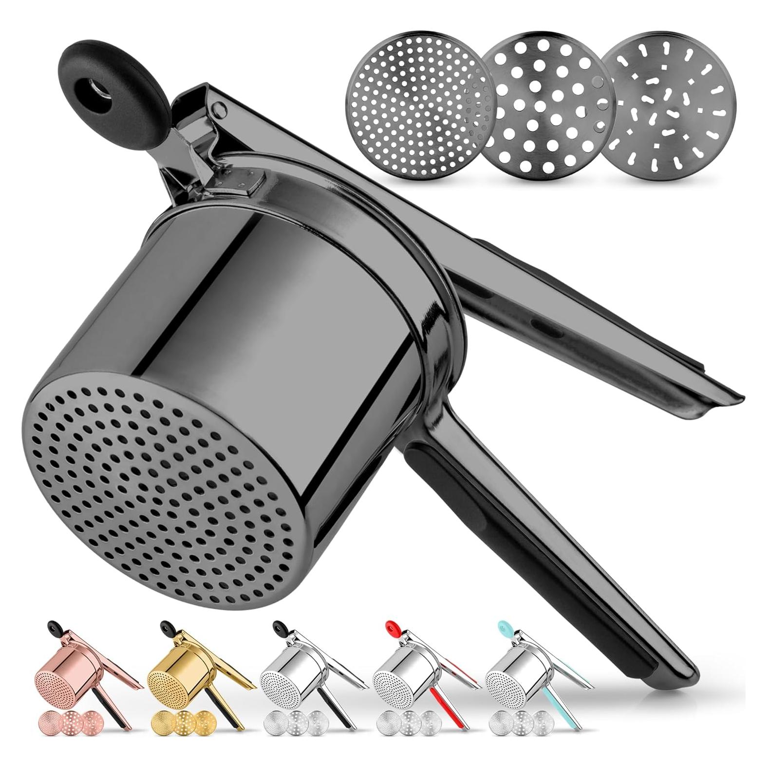 Prensa de Papas Zulay Kitchen 15oz Acero Inoxidable Negro