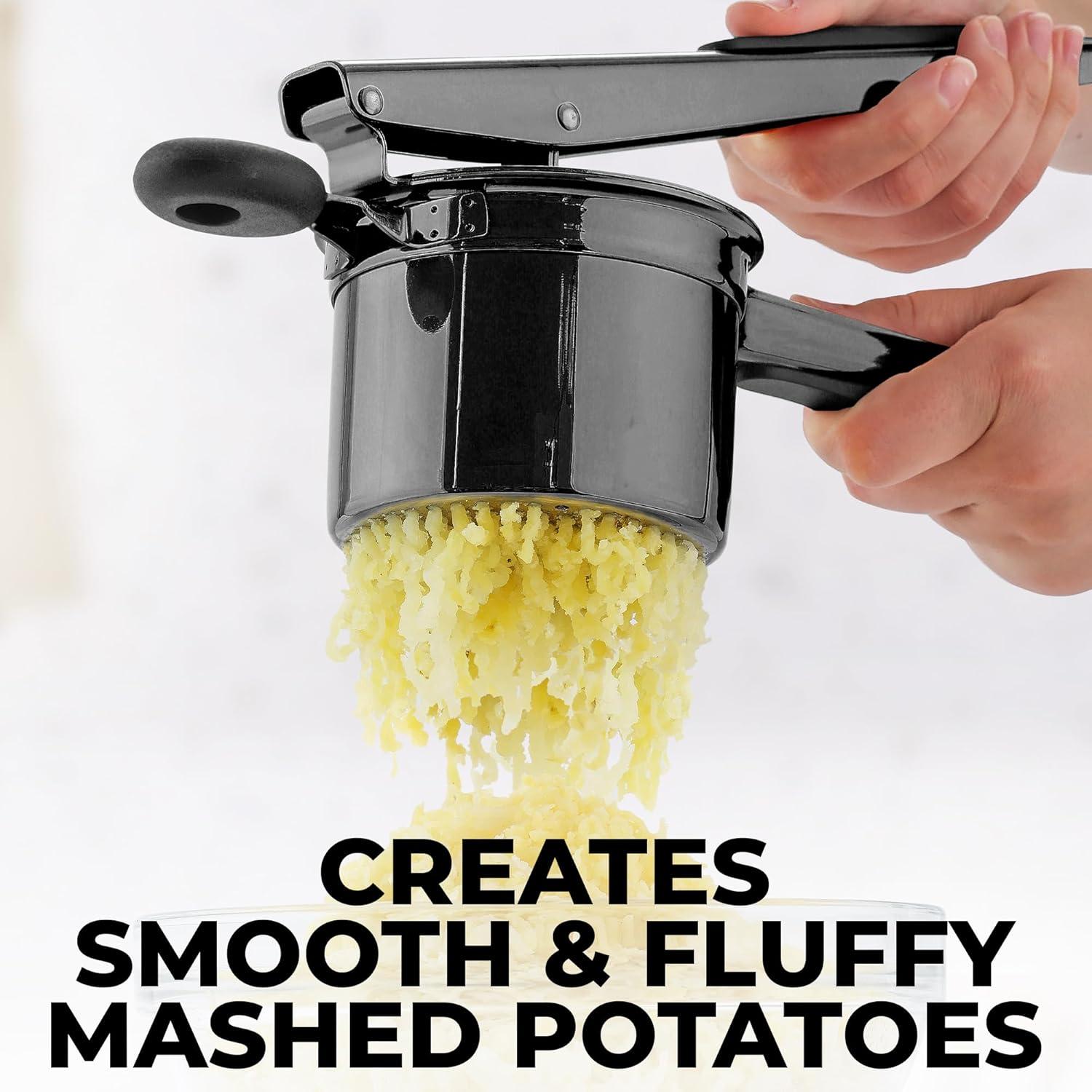 Prensa de Papas Zulay Kitchen 15oz Acero Inoxidable Negro