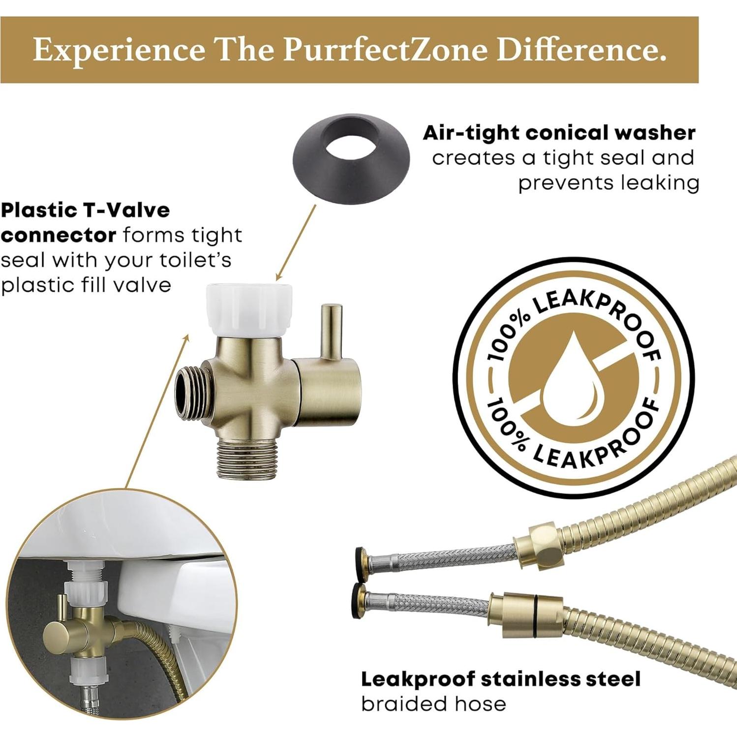 Rociador de Bidet de Mano Purrfectzone Acero Inoxidable Oro