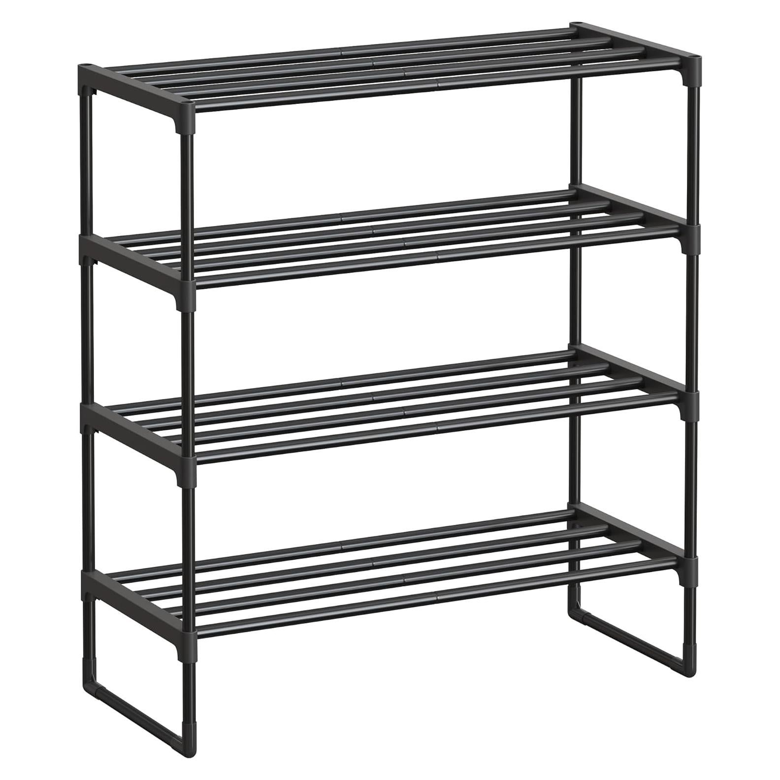 Estante para Zapatos SONGMICS 4 Niveles Metal Negro 30x68x75cm