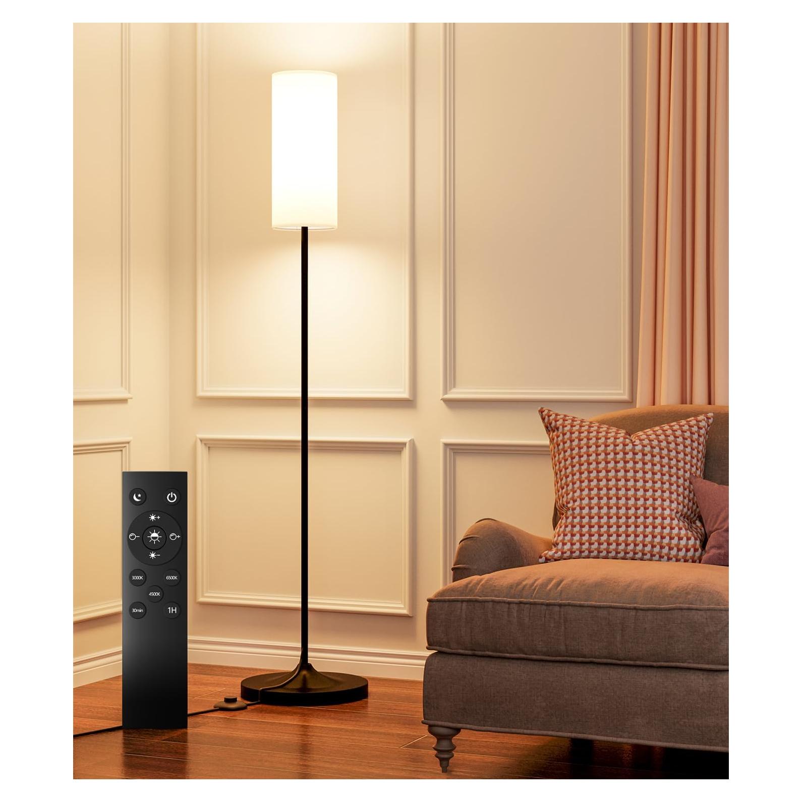 Lámpara de pie LED Luckystyle LK-F3-RF regulable negra