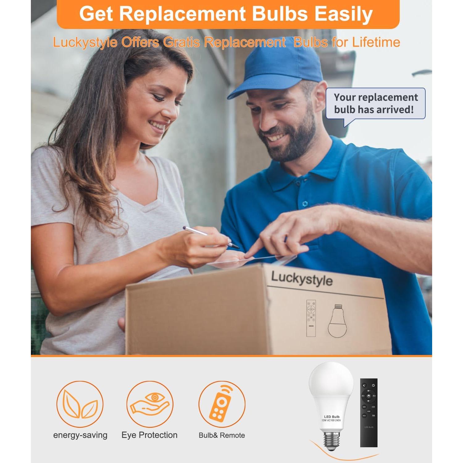 Lámpara de pie LED Luckystyle LK-F3-RF regulable negra