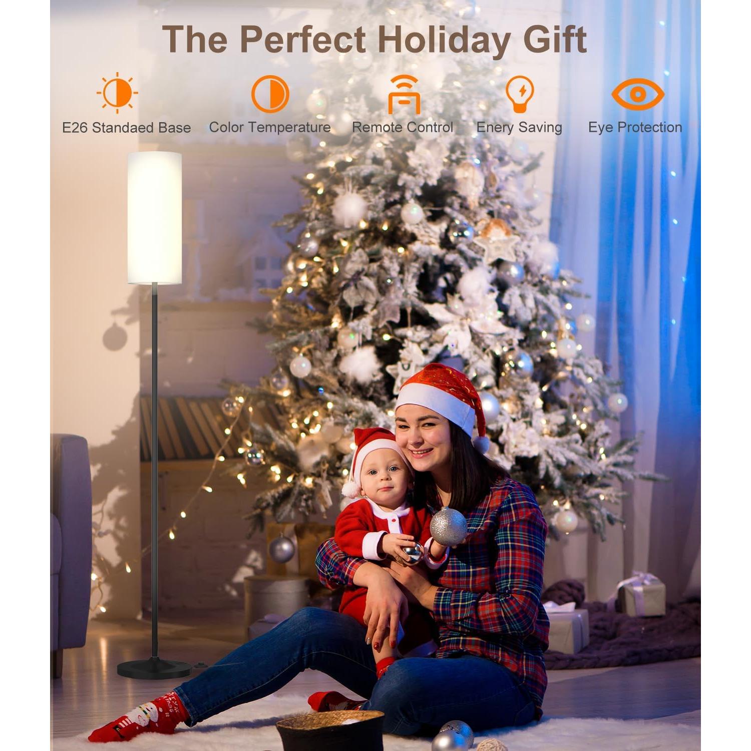 Lámpara de pie LED Luckystyle LK-F3-RF regulable negra