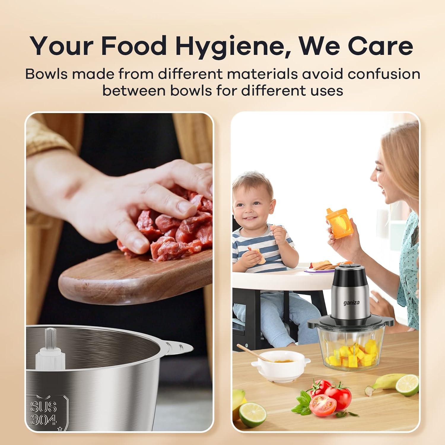 Procesador de Alimentos Ganiza GC10 450W 2 Cuencos 3.6L